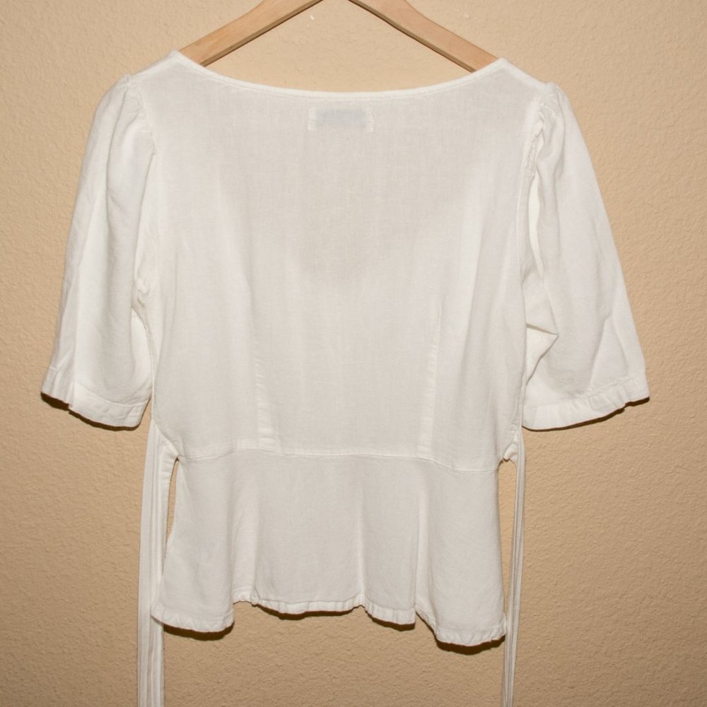 Urban Outfitters Penrose Button-front Peplum Top - Picture 5 of 5